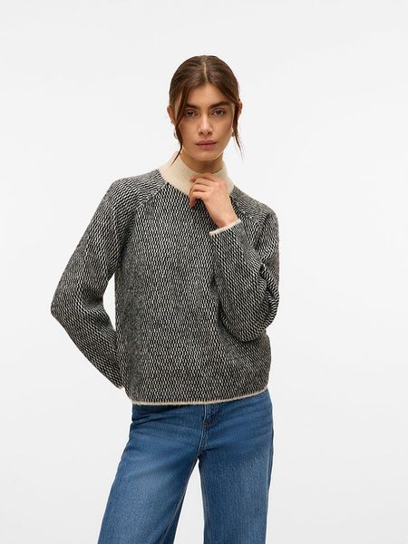 Vero Moda Sweter w kolorze beżowo-czarnym rozmiar: XS. Brązowe golfy damskie Vero Moda, xs, bez kołnierzyka. Za 87.19 zł.