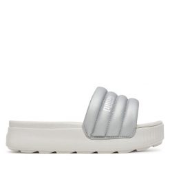 Klapki Puma. Szare klapki damskie Puma, bez wzorów, bez obcasa. Za 199.99 zł.