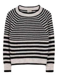 Herrlicher Sweter "Floramia" w kolorze kremowo-czarnym rozmiar: M. Brązowe swetry klasyczne damskie Herrlicher, m, z wełny, bez kołnierzyka. Za 156.60 zł.