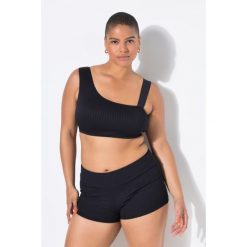 Damskie Hipsterki kąpielowe obcisły krój wysoki stan elastyczny pas. Czarne bikini damskie Ulla Popken, bez wzorów, plus size. Za 125.99 zł.