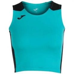 Tank top do biegania damski Joma Record II Crop top. Czarne topy damskie Joma, m, bez wzorów, bez kołnierzyka. Za 73.99 zł.