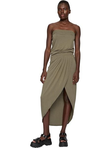Urban Classics Sukienka w kolorze khaki rozmiar: XL. Brązowe sukienki damskie Urban Classics, xl, bez wzorów, bez kołnierzyka, bez ramiączek, midi. Za 52.67 zł.