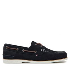 Półbuty Tommy Hilfiger. Niebieskie półbuty męskie Tommy Hilfiger, bez zapięcia. Za 339.99 zł.
