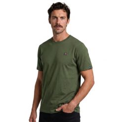 Koszulka turystyczna męska z krótkim rękawem. Niebieskie t-shirty sportowe męskie Aulp, m, z bawełny, bez ramiączek, trekkingowe. Za 69.99 zł.