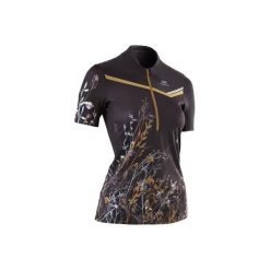 Koszulka do biegania krótki rękaw PERF TRAIL damska. Czarne t-shirty damskie KALENJI, bez wzorów, z elastanu, bez kołnierzyka. Za 79.99 zł.