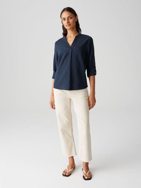 OPUS Bluzka "Felena" w kolorze granatowym rozmiar: 38. Niebieskie bluzki damskie Opus, bez wzorów, bez kołnierzyka, bez ramiączek. Za 180.91 zł.