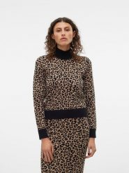 Vero Moda Sweter w kolorze beżowym rozmiar: M. Brązowe golfy damskie Vero Moda, m, z wiskozy, bez kołnierzyka. Za 95.92 zł.