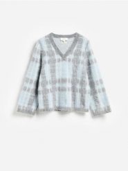 Sweter z dodatkiem moheru - wielobarwny. Swetry klasyczne damskie Reserved, l, z dzianiny, bez kołnierzyka. Za 359.99 zł.