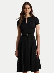 LAUREN RALPH LAUREN Sukienka koktajlowa 200973369002 Czarny Flare Fit. Czarne sukienki damskie Lauren Ralph Lauren, bez wzorów, z syntetyku, wizytowe, bez kołnierzyka, bez ramiączek. Za 959.99 zł.