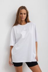 T-SHIRT IZZY "BETTER TOGETHER" BIAŁY L - Flawless. Białe t-shirty damskie Flawless, l, bez wzorów, z bawełny, bez kołnierzyka. Za 176.00 zł.