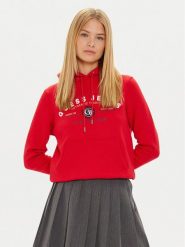 Guess Jeans Bluza W4BQ20 KC811 Bordowy Regular Fit. Czerwone bluzy bez kaptura damskie Guess Jeans, l, z bawełny. Za 189.99 zł.