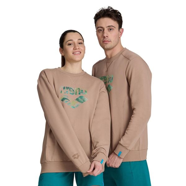 Bluza sportowa z polarem unisex Arena Crew Sweat Logo. Brązowe bluzy sportowe damskie Arena, uniwersalny, bez wzorów, z bawełny, bez ramiączek, bez kaptura. Za 171.98 zł.