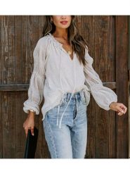 Milan Kiss Bluzka w kolorze białym rozmiar: M. Białe bluzki damskie Milan Kiss, m, bez wzorów, bez kołnierzyka, bez ramiączek. Za 109.26 zł.