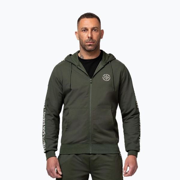 Bluza męska Pitbull Tape Parker Hooded Zip. Zielone bluzy z kapturem męskie PITBULL, m, z bawełny. Za 209.99 zł.