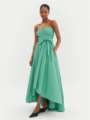 PINKO Sukienka wieczorowa 104937 Y3LE Zielony Regular Fit. Zielone sukienki damskie Pinko, bez wzorów, z syntetyku, wizytowe, bez kołnierzyka, bez ramiączek, maxi. Za 2,199.00 zł.