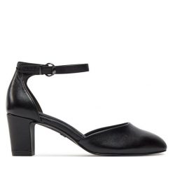 Czółenka Tamaris. Czarne czółenka damskie Tamaris, bez wzorów, bez obcasa. Za 319.99 zł.