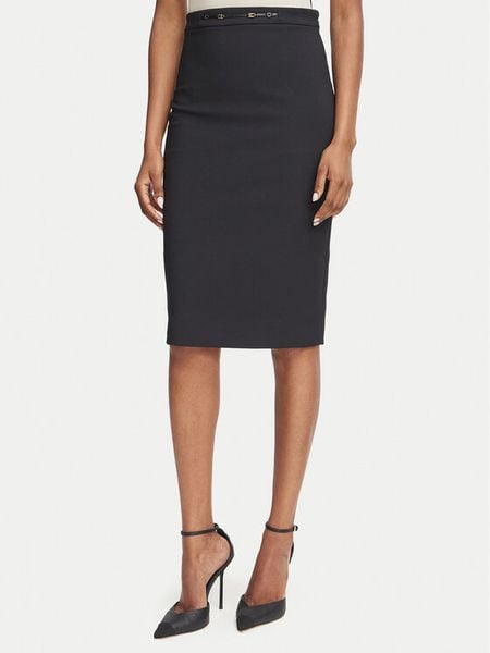 Elisabetta Franchi Spódnica ołówkowa GO-223-66E2-V320 Czarny Slim Fit. Czarne spódniczki damskie Elisabetta Franchi, bez wzorów, z syntetyku, ołówkowe. Za 1,369.00 zł.
