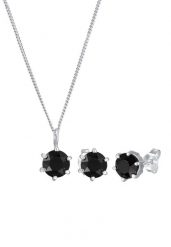 Elli Damski Solitaire zawieszka zestaw kolczyki Basic z kryształami Black w srebrze 925 Sterling Silver Zestawy 1 ct. Czarne kolczyki damskie Elli, srebrne, na sztyftcie. Za 198.99 zł.
