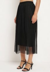Czarna Tiulowa Spódnica z Elastyczną Gumką w Talii Rissayne. Czarne spódniczki damskie Born2be, l, bez wzorów, z jeansu, midi, dopasowane. Za 64.99 zł.