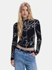 Desigual Bluzka Londres 25WWTK49 Czarny Regular Fit. Czarne bluzki damskie Desigual, m, bez wzorów, z wiskozy, bez ramiączek. Za 239.99 zł.