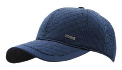 Czapka Granatowa z Daszkiem, z Nausznikami, Pikowana, Jesienno-Zimowy -Pako Jeans. Niebieskie czapki męskie Pako Jeans, na zimę, bez wzorów, z bawełny. Za 65.00 zł.