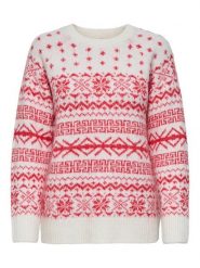ONLY Sweter Xmas Nordic 15354824 Czerwony Regular Fit. Czerwone swetry klasyczne damskie Only, m, z syntetyku, bez kołnierzyka. Za 169.99 zł.