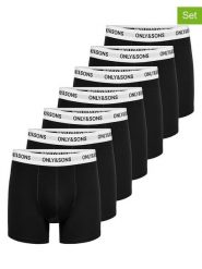 ONLY & SONS Bokserki (7 par) "Onstrey" w kolorze czarnym rozmiar: L. Czarne bokserki męskie Only & Sons, bez wzorów. Za 122.67 zł.