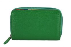 Portfel skórzany BARBERINI'S WB-009-38 zielony. Zielone portfele damskie Barberinis, bez wzorów, ze skóry. Za 169.99 zł.