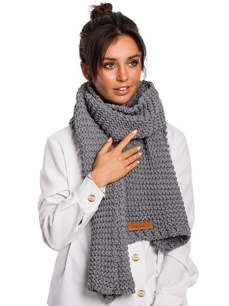 Be Wear Szalik w kolorze szarym - (D)168 x (S)32 cm rozmiar: onesize. Szare szaliki i kominy damskie Be Wear, z aplikacjami, z materiału. Za 109.26 zł.