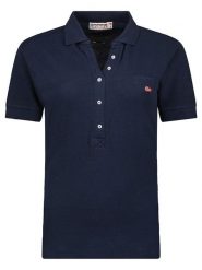 Geographical Norway Koszulka polo "Kelodie" w kolorze granatowym rozmiar: XXL. Niebieskie bluzki damskie Geographical Norway, xxl, bez wzorów, bez kołnierzyka, bez ramiączek. Za 91.34 zł.