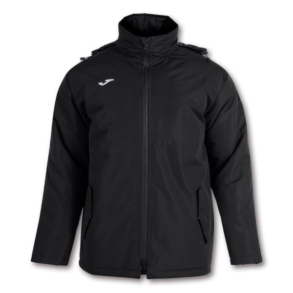 Kurtka sportowa wiatrówka męska Joma Trivor. Czarne kurtki treningowe męskie Joma, m, bez wzorów, z materiału. Za 259.99 zł.