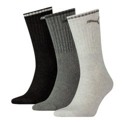 Skarpety Sportowe Unisex Dla Dorosłych W Paski (zestaw 3 Sztuk). Czarne skarpetki damskie Puma, bez wzorów. Za 60.99 zł.