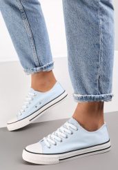 Jasnoniebieskie Trampki Lakelet. Niebieskie trampki i tenisówki damskie Renee, bez wzorów, z gumy, przed kostkę. Za 54.99 zł.