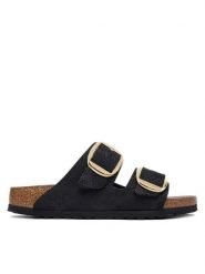 Birkenstock Klapki Arizona Big Buckle 1032881 Czarny. Czarne klapki damskie Birkenstock, bez wzorów, ze skóry, bez obcasa. Za 539.99 zł.