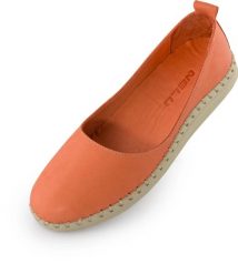 Damskie skórzane balerinki Nell Pumpkin Orange. Brązowe baleriny damskie ENELL, bez wzorów, z materiału, bez obcasa. Za 198.45 zł.