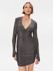 Silvian Heach Sukienka koktajlowa CVA23118VE Czarny Slim Fit. Czarne sukienki damskie Silvian Heach, bez wzorów, z syntetyku, wizytowe, bez kołnierzyka, bez ramiączek. Za 489.99 zł.