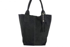 Shopper bag skórzany BARBERINI'S c. szary 375/8-28. Szare shopper bag damskie Barberinis, bez wzorów, ze skóry, zamszowe, bez dodatków. Za 199.99 zł.