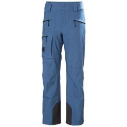 Spodnie narciarskie dla kobiet Helly Hansen Powderqueen. Niebieskie spodnie materiałowe damskie Helly Hansen, bez wzorów, z materiału. Za 1,184.50 zł.
