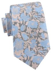 Krawat Męski - Kwiaty na Niebieskim Tle - Alties. Niebieskie krawaty i muchy męskie Alties, bez wzorów, z tkaniny, eleganckie. Za 55.00 zł.