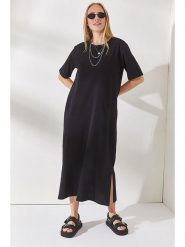 Olalook Sukienka w kolorze czarnym rozmiar: L/XL. Czarne sukienki damskie Olalook, l, bez wzorów, z bawełny, bez kołnierzyka, bez ramiączek, maxi. Za 87.61 zł.