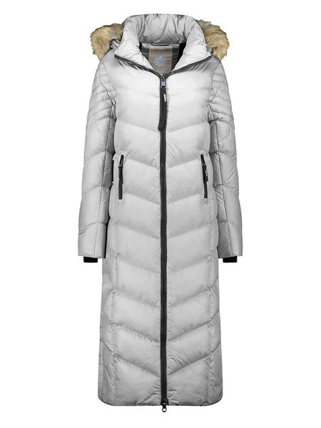 Geographical Norway Płaszcz zimowy "Capucine" w kolorze jasnoszarym rozmiar: XXL. Szare płaszcze damskie Geographical Norway, na zimę, xxl, bez wzorów, z puchu. Za 240.43 zł.