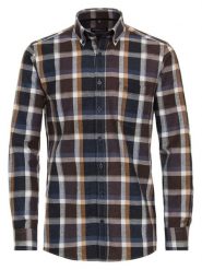 CASAMODA Koszula - Comfort fit - w kolorze granatowo-jasnobrązowo-brązowym rozmiar: 3XL. Brązowe koszule męskie CASAMODA, xl, bez wzorów, z bawełny, bez kołnierzyka, bez ramiączek. Za 114.44 zł.