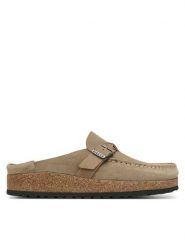 Birkenstock Klapki Buckley Braided 1031455 Beżowy. Brązowe klapki damskie Birkenstock, bez wzorów, ze skóry, bez obcasa. Za 764.99 zł.