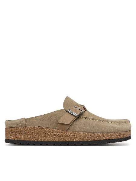 Birkenstock Klapki Buckley Braided 1031455 Beżowy. Brązowe klapki damskie Birkenstock, bez wzorów, ze skóry, bez obcasa. Za 764.99 zł.