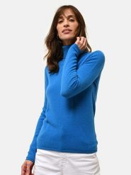 Just Cashmere Kaszmirowy sweter "Ava" w kolorze niebieskim rozmiar: M. Niebieskie golfy damskie Just Cashmere, m, bez wzorów, z kaszmiru, bez ramiączek. Za 347.99 zł.