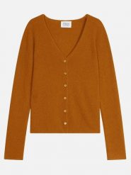 AUTHENTIC CASHMERE Kaszmirowy kardigan "Chalais" w kolorze karmelowym rozmiar: S. Brązowe kardigany damskie AUTHENTIC CASHMERE, s, bez wzorów, z kaszmiru. Za 418.69 zł.