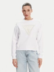 Guess Bluza W5GQ12KBKM0 Biały Regular Fit. Białe bluzy bez kaptura damskie Guess, m, z bawełny. Za 209.99 zł.