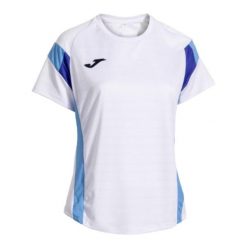 Koszulka tenisowa damska Joma Montreal. Niebieskie bluzki damskie Joma, m, bez wzorów, z materiału, bez ramiączek. Za 129.99 zł.