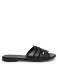 Lasocki Klapki WI23-AGA-09 Czarny. Czarne klapki damskie Lasocki, bez wzorów, ze skóry, bez obcasa. Za 139.99 zł.