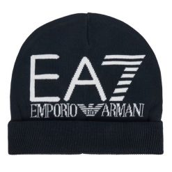 Czapka EA7 Emporio Armani. Niebieskie czapki męskie EA7 Emporio Armani, na zimę, bez wzorów. Za 149.99 zł.
